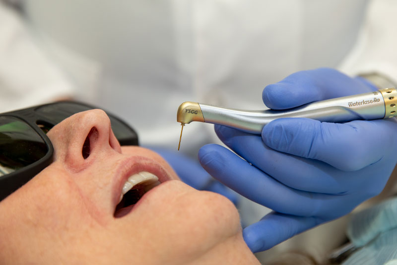 dental patient undergoing laser procedure